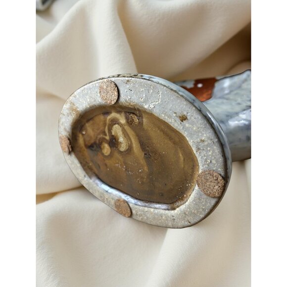 MCM Cornucopia Vase Pinecones Vintage Pottery 8 inches - Picture 9 of 10